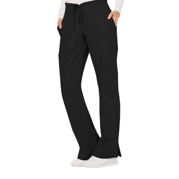 WW120 | WW Revolution Black Mid Rise Moderate Flare Drawstring Pant