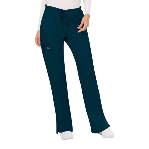 WW120 | WW Revolution Caribbean Blue Mid Rise Moderate Flare Drawstring Pant