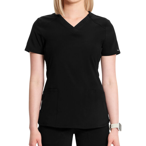 CK865A | Cherokee Infinity Women's Black V-Neck Top
