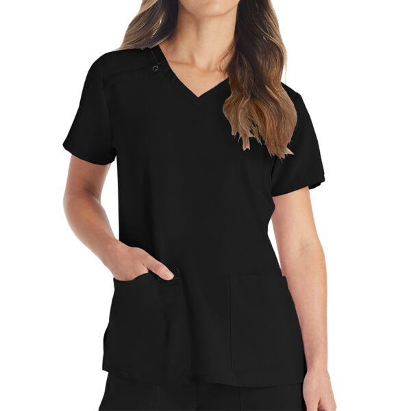 DK615 | Dickies Women's Black V-Neck Top