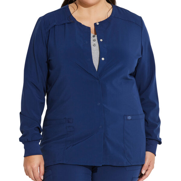 DK305 | Dickies Women's Navy Snap Front Warm-up Jacket